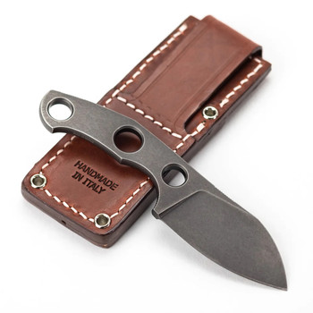GiantMouse Knives GMF1 Fixed Blade Knife N690 Handle/Blade Plain Edge Stonewash Finish