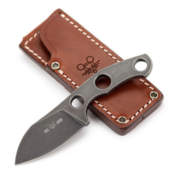 GiantMouse Knives GMF1-F Fixed Blade Knife M390 Handle/Blade Plain Edge Dark Stonewash Finish