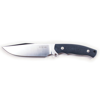 GiantMouse Knives GMF4-DB Fixed Blade Knife Double Black Canvas Micarta Handle N690 Plain Edge Satin Finish
