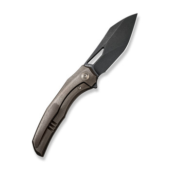 WE Ignio Folding Knife Bronze Titanium Handle 20CV Wharnto Plain Edge Black Stonewash Finish WE22042B-2