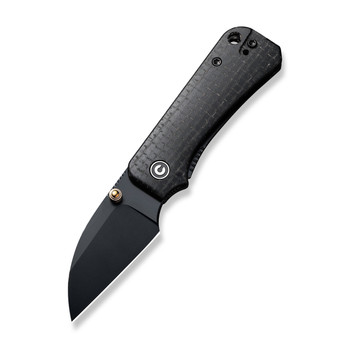 Civivi Baby Banter Folding Knife Black Burlap Micarta Folding Knife Nitro-V Wharncliffe Plain Black Blade C19068SC-1