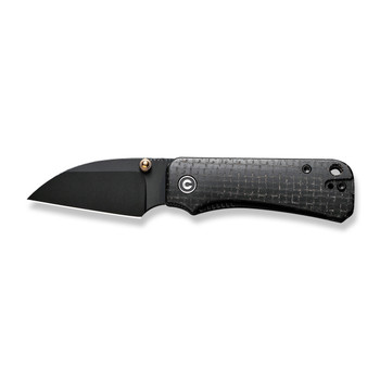 Civivi Baby Banter Folding Knife Black Burlap Micarta Folding Knife Nitro-V Wharncliffe Plain Black Blade C19068SC-1
