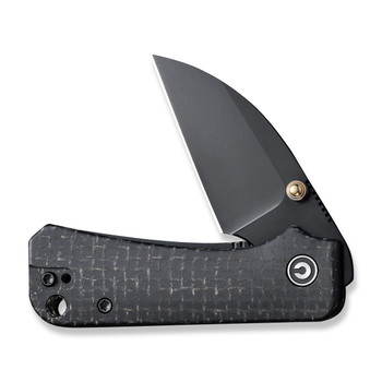 Civivi Baby Banter Folding Knife Black Burlap Micarta Folding Knife Nitro-V Wharncliffe Plain Black Blade C19068SC-1