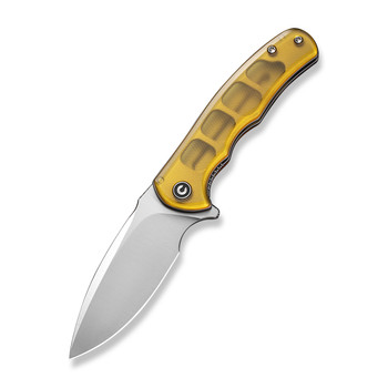 Civivi Mini Praxis Folding Knife Polished Ultem Handle D2 Drop Point Plain Edge Satin Finish C18026C-4