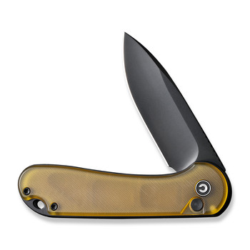 Civivi Button Lock Elementum II Folding Knife Bead Blast Ultem Handle Nitro-V Drop Point Plain Black Blade C18062P-8
