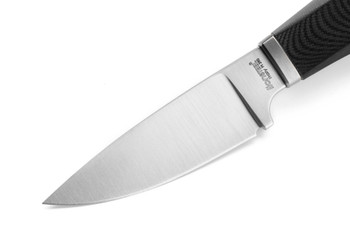 Lion Steel Willy Fixed Blade Knife Black G10 Handle M390 Plain Edge Satin Finish WL1 GBK