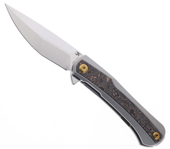Kansept Kratos Folding Knife Titanium/Copper Carbon Fiber Inlay