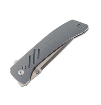 Dark Bolt Design Arcus Folding Knife Gray G10 Handle 20CV Sheepsfoot Plain Edge