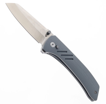 Dark Bolt Design Arcus Folding Knife Gray G10 Handle 20CV Sheepsfoot Plain Edge
