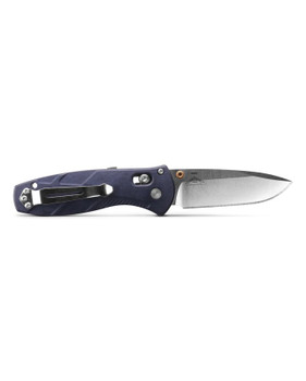 Benchmade Mini Barrage Folding Knife Blue Canyon Richlite Handle S30V Drop Point Plain Edge Satin Finish 585-03