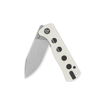 QSP Canary Liner Lock Folding Knife White G10 Handle 14C28N Plain Edge QS150-G1