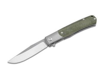 Boker TRPPR Folding Knife Green Micarta/Titanium Handle Magnacut Plain Edge 112943
