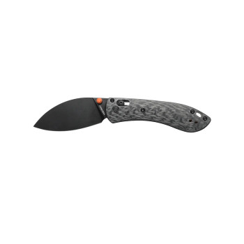 Vosteed Mini Nightshade CB Carbon Fiber Handle Crossbar Pocket Knife S35VN Black Stonewashed Blade MNNS26SPK