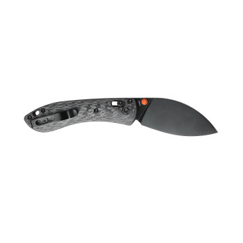 Vosteed Mini Nightshade CB Carbon Fiber Handle Crossbar Pocket Knife S35VN Black Stonewashed Blade MNNS26SPK