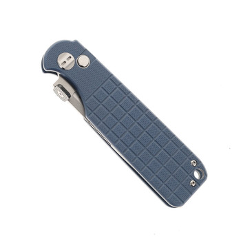 Bestech Glok Folding Knife Grey G10 Handle 14C28N Plain Edge Stonewash Finish BG55B