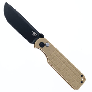 Bestech Glok Khaki G10 Handle 14C28N Plain Edge Black Stonewash Finish BG55C