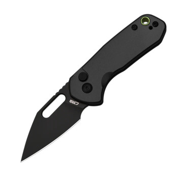CJRB Mini Pyrite Pocket Knife Black Aluminum Handle Black AR-RPM9 Warncliffe Blade J1933-BBK CJRB Mini Pyrite Pocket Knife Black Aluminum Handle Black AR-RPM9 Warncliffe Blade J1933-BBK