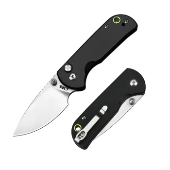 CJRB Mica Pocket Knife Black Aluminum Handle AR-RPM9 Drop Point Blade J1934-BK CJRB Mica Pocket Knife Black Aluminum Handle AR-RPM9 Drop Point Blade J1934-BK