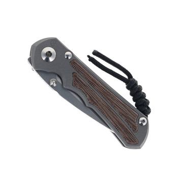 Chris Reeve Small Inkosi Folding Knife Gray Titanium Handle Natural Micarta Inlay Magnacut Steel Drop Point SIN-1014