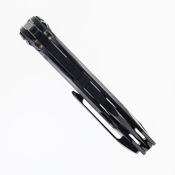 Rike Knife Black DLC Athron Pocket Knife Dinosaur Skull Shaped Titanium Handle M390 Blade Steel