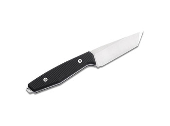 Boker Daily Knives AK1 Fixed Blade Knife Black G10 Handle N690 American Tanto Plain Edge 129504