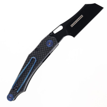 Willumsen Copenhagen Demon Barber Folding Knife Black G10/Carbon Fiber Handle Plain Black Blade WLMDB23PVD