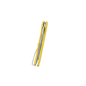 Kubey Phemius Liner Lock Folding Knife Yellow G10 Handle 14C28N Clip Point Plain Edge Sandblast Finish KU149G