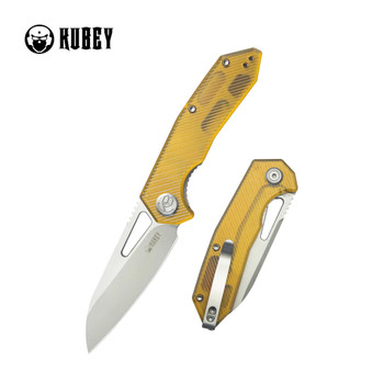 Kubey Vagrant Liner Lock Folding Knife Ultem Handle 14C28N Sheepsfoot Plain Edge Sandblast Finish KU291Q