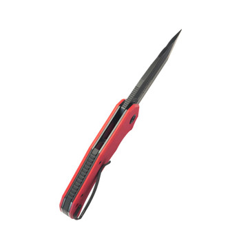 Kubey Bravo One Folding Knife Red G10 Handle AUS-10 Tanto Plain Edge Blackwash Finish KU318B Kubey Bravo One Folding Knife Red G10 Handle AUS-10 Tanto Plain Edge Blackwash Finish KU318B