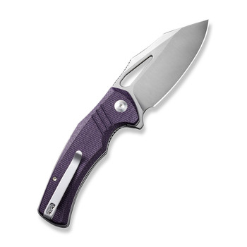 Civivi BullTusk Folding Knife Purple Canvas Micarta Handle 14C28N Clip Point Plain Edge Satin Finish C23017-3 Civivi BullTusk Folding Knife Purple Canvas Micarta Handle 14C28N Clip Point Plain Edge Satin Finish C23017-3