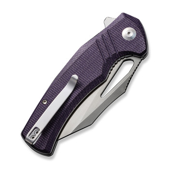 Civivi BullTusk Folding Knife Purple Canvas Micarta Handle 14C28N Clip Point Plain Edge Satin Finish C23017-3 Civivi BullTusk Folding Knife Purple Canvas Micarta Handle 14C28N Clip Point Plain Edge Satin Finish C23017-3