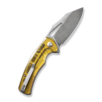 Civivi BullTusk Folding Knife Polished Ultem Handle Damascus Clip Point Plain Edge C23017-DS1 Civivi BullTusk Folding Knife Polished Ultem Handle Damascus Clip Point Plain Edge C23017-DS1