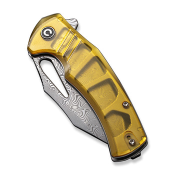Civivi BullTusk Folding Knife Polished Ultem Handle Damascus Clip Point Plain Edge C23017-DS1 Civivi BullTusk Folding Knife Polished Ultem Handle Damascus Clip Point Plain Edge C23017-DS1