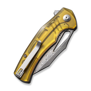 Civivi BullTusk Folding Knife Polished Ultem Handle Damascus Clip Point Plain Edge C23017-DS1 Civivi BullTusk Folding Knife Polished Ultem Handle Damascus Clip Point Plain Edge C23017-DS1