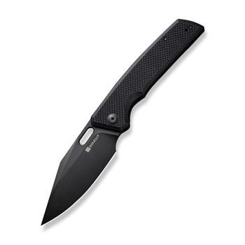 Sencut GlideStrike Folding Knife Coarse Black G10 Handle 9Cr18MoV Clip Point Plain Black Blade S23018-1