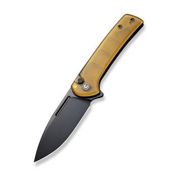 Civivi Conspirator Folding Knife Bead Blast Ultem Handle Nitro-V Drop Point Plain Edge Black Finish C21006-6