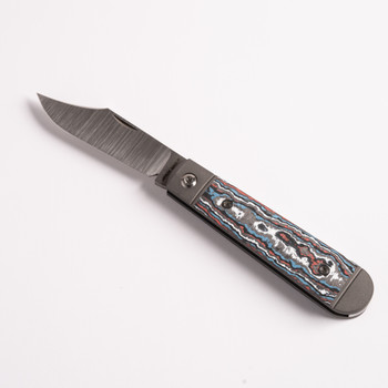 Jack Wolf Little Bro Jack Folding Knife Fat Carbon Nebula Handle S90V Plain Edge Belt Satin Finish Jack Wolf Little Bro Jack Folding Knife Fat Carbon Nebula Handle S90V Plain Edge Belt Satin Finish