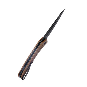 Kubey Merced Folding Knife Tan Micarta Handle AUS-10 Drop Point Plain Edge Blackwash Finish KU345E Kubey Merced Folding Knife Tan Micarta Handle AUS-10 Drop Point Plain Edge Blackwash Finish KU345E