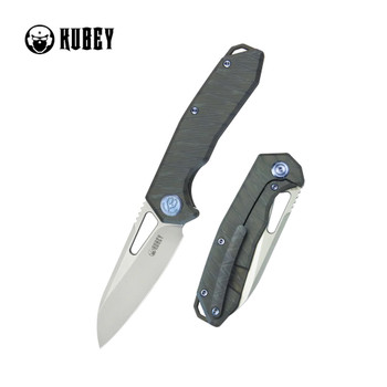 Kubey Vagrant Folding Knife Flame Titanium Handle S35VN Sheepsfoot Plain Edge Beadblast Finish KB284E Kubey Vagrant Folding Knife Flame Titanium Handle S35VN Sheepsfoot Plain Edge Beadblast Finish KB284E