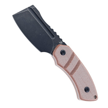 Kansept Korvid S Fixed Blade Knife Brown Micarta Handle 14C28N Plain Black Blade G2030A4