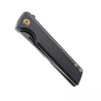 Kansept Anomaly Folding Knife Black Stonewash Titanium Handle S35VN Plain Edge Black Stonewash Finish K2038T2