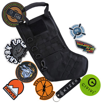 Tactical Holiday Stocking & Stuffers W/ Black Nylon Stocking  And Gifts