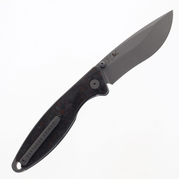 Bastard Venator Folding Knife Red/Black Carbon Fiber Handle N690 Plain Edge Dark Beadblast Finish BK-Ven-RD