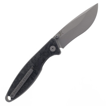 Bastard Venator Folding Knife Black Carbon Fiber Handle N690 Plain Edge Dark Beadblast Finish BK-VEN BLK
