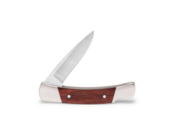 Buck 501 Squire Folding Knife Dymalux Rosewood Handle 420HC Drop Point Plain Edge 501RWS