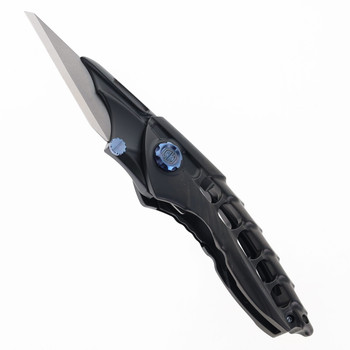 Rike Alien 1 Folding Knife Black Titanium Handle M390 Plain Black Blade