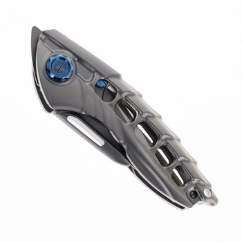 Rike Alien 1 Folding Knife Gray Plain & Serrated Blade Utility Knife Titanium Handle M390