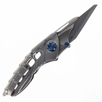 Rike Alien 1 Folding Knife Gray Plain & Serrated Blade Utility Knife Titanium Handle M390
