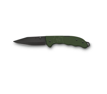 Victorinox Evoke BSH Folding Knife Olive Green Alox Handle Clip Point Plain Black Blade 0.9425.DS24