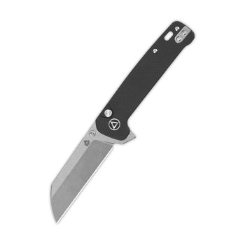 QSP Penguin Button Lock Folding Knife Black G10 Handle 14C28N Plain Edge QS130BL-A1